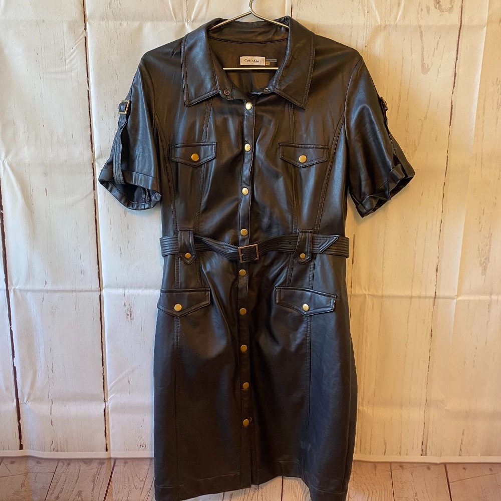Calvin Klein Vegan Leather Dress